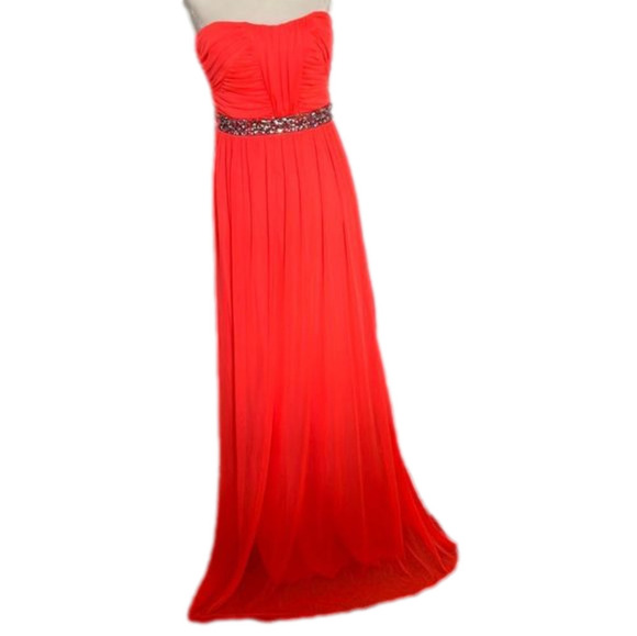 𝅺⭐️nwt City Triangles Hot Coral Evening Gown⭐️ - Picture 2 of 7